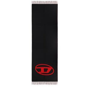DIESEL Embossed Logo Knit Scarf Men BLACK Scarves